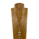 BN1154-SL           24'' Silver metal chain with horse bite pendant Necklace