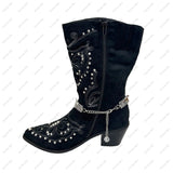 BOT131228-17      15 Inches long silver metal chain with metal horse boot chain