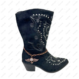 BOT151029-02-COPPER                15 Inches long copper metal with skull head boot chain