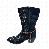 BOT151029-02-COPPER                15 Inches long copper metal with skull head boot chain