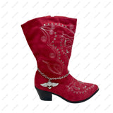 BOT151029-02-SILVER                  15 Inches long silver metal with skull head boot chain