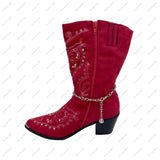 BOT151029-02-SILVER                  15 Inches long silver metal with skull head boot chain