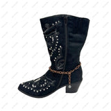 BOT151029-04-COPPER         15 Inches long copper metal with skull head boot chain