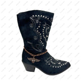 BOT151029-04-COPPER         15 Inches long copper metal with skull head boot chain