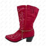 BOT180331-02       15 Inches long silver metal chain with Indian head boot chain