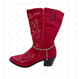 BOT230826-03                      14 Inches long silver metal chain with metal cross boot chain