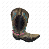 BOT230910-15-BLUE            19'' Silver metal with blue OVAL turquoise stone Boot chain