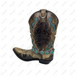 BOT230910-17-BLUE                19'' Silver metal with blue oval turquoise stone Boot chain