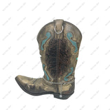 BOT251230-01                Silver metal chain with blue turquoise stone western style Boot chain
