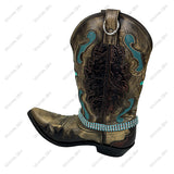BOT260425-01                Silver metal with blue crystal beads Boot chain