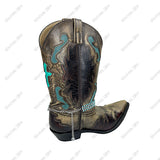 BOT260425-01                Silver metal with blue crystal beads Boot chain