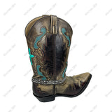 BOT260425-02               Silver metal with black crystal beads Boot chain