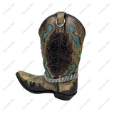 BOT260425-03                  Silver metal with clear crystal beads Boot chain