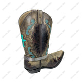 BOT260425-04                Silver metal with clear AB crystal beads Boot chain
