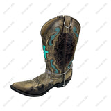 BOT260425-04                Silver metal with clear AB crystal beads Boot chain