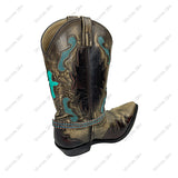 BOT260425-06                Silver metal with brown color crystal beads Boot chain