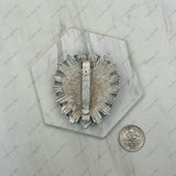 BPD240530-01- BLUE                                Silver metal with blue turquoise stone flower concho wild slider