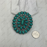 BPD240530-02-BLUE                    Silver metal with blue turquoise stone oval wild slider