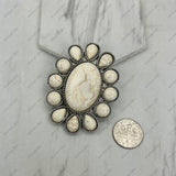 BPD240530-03-BLUE                           Silver metal with blue turquoise stone oval wild slide