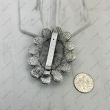 BPD240530-03-BLUE                           Silver metal with blue turquoise stone oval wild slide