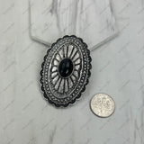 BPD240530-05-BLUE                    Silver metal with blue turquoise stone oval wild slider