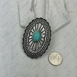BPD240530-05-BLUE                    Silver metal with blue turquoise stone oval wild slider