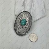 BPD240530-05-BLUE                    Silver metal with blue turquoise stone oval wild slider