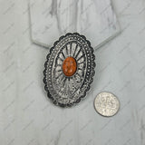 BPD240530-05-BLUE                    Silver metal with blue turquoise stone oval wild slider