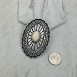 BPD240530-05-BLUE                    Silver metal with blue turquoise stone oval wild slider