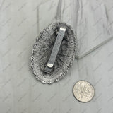 BPD240530-05-BLUE                    Silver metal with blue turquoise stone oval wild slider