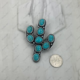 BPD250430-01-BLUE                        Silver metal with blue turquoise stone cactus wild slider