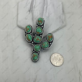 BPD250430-01-BLUE                        Silver metal with blue turquoise stone cactus wild slider