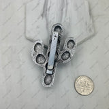 BPD250430-01-BLUE                        Silver metal with blue turquoise stone cactus wild slider