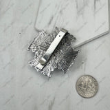 BPD251230-02-BLACK                     Silver metal with black and white stone cross western slider