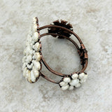BR211230-01-WHITE-COOPER    Cooper with White stone Concho Cuff Bracelet