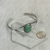 BR231205-01-BLUE                             Silver metal with blue turquoise stone bangle