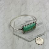BR231205-02-BLUE            Silver metal with blue turquoise stone bangle