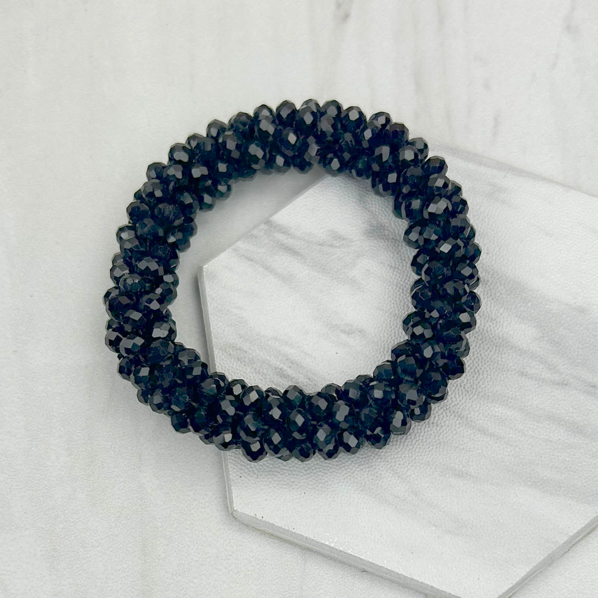 BR240106-16                         Blue crystal beads stretch bracelet