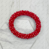 BR240106-22                        Red crystal beads stretch bracelet