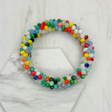BR240106-22                        Red crystal beads stretch bracelet