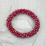 BR240106-28                       Red crystal AB beads stretch bracelet