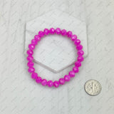 BR240713-07                         Hot pink face cut crystal Beads stretch Bracelet