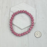 BR240713-07                         Hot pink face cut crystal Beads stretch Bracelet