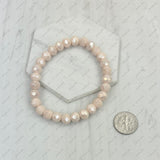 BR240713-13              Light brown face cut crystal Beads stretch Bracelet