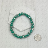 BR240713-13              Light brown face cut crystal Beads stretch Bracelet