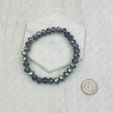 BR240713-13              Light brown face cut crystal Beads stretch Bracelet