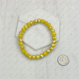 BR240713-13              Light brown face cut crystal Beads stretch Bracelet