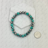 BR240713-19                         Laser green face cut crystal Beads stretch Bracelet