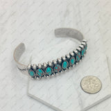 BR240715-01-GREEN                 Silver metal with green turquoise stone bangle