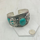 BR240721-04            German silver with blue turquoise bangle